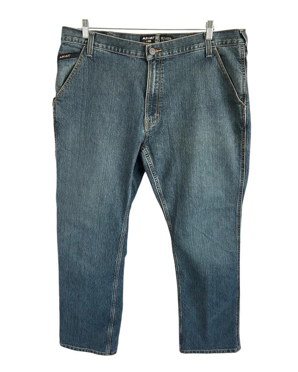 Ariat Rebar M4 DuraStretch Workhorse Jeans Mens 40x34 Relaxed Bootcut Casual - Picture 1 of 12